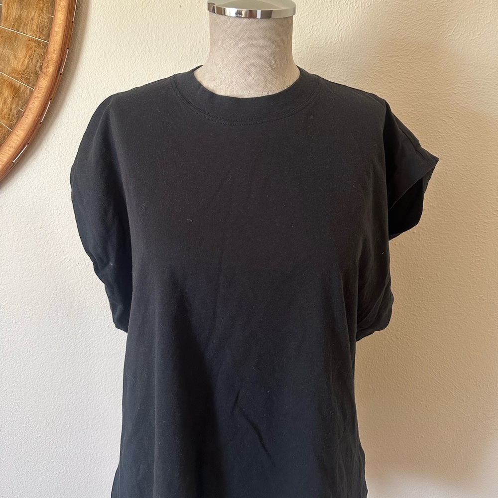 Athleta Black Basic Tee Oversized Classic Woman's M 100% Cotton - Picture 3 of 8